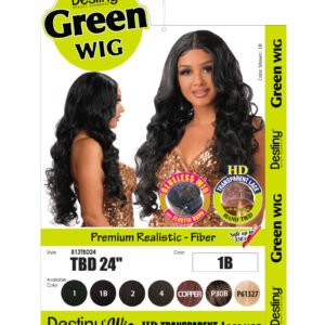 DESTINY GREEN LACE WIG TBD (GLUELESS, HD LACE PART, HI HEAT)