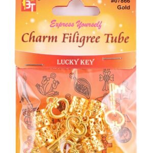 BT #7866 FILIGREE TUBE CHARM (LUCKY KEY)