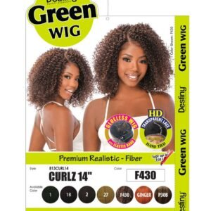 DESTINY GREEN LACE WIG CURLZ 14″