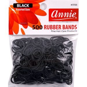 ANNIE #3158 RUBBER BAND (BLACK, 500PCS)